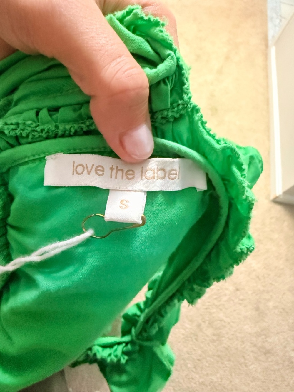 Tuckernuck -Love the Label ruffle Green Dress size small